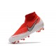 Nike Phantom Vsn Elite Df Fg Scarpa da Calcio - Rosso Bianco Argento