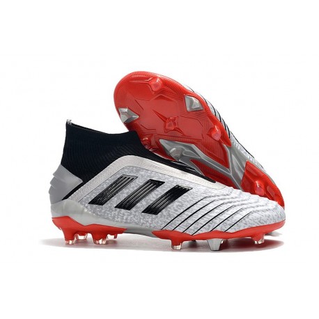 Scarpe da Calcio adidas Predator 19 + FG - Argento Nero Rosso