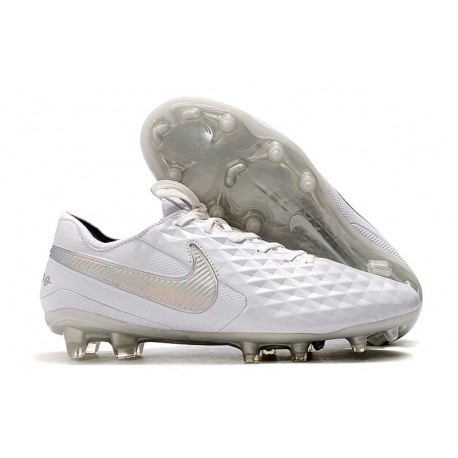 Scarpa Nuovo Nike Tiempo Legend 8 Elite FG Bianco Cromo Platino