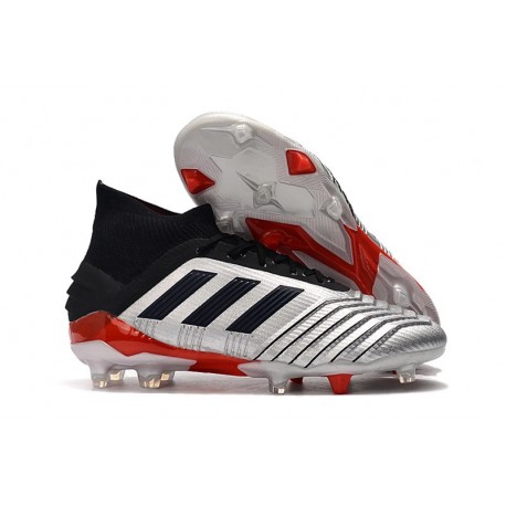 adidas Predator 19.1 FG Scarpa da Calcio - Argento Nero Rosso