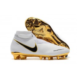 Scarpe da Calcio Nuovo Nike Phantom Vision Elite DF FG - Bianca Oro