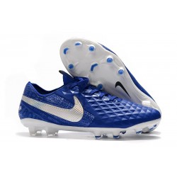 Scarpa Nuovo Nike Tiempo Legend 8 Elite FG Blu Bianco