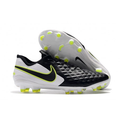 Scarpa Nuovo Nike Tiempo Legend 8 Elite FG Nero Bianco Volt