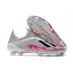 Scarpe da Calcio Adidas X 19+ FG Argento Nero Rosa