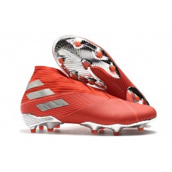 adidas Nemeziz 19+ FG Scarpe da Calcio Rosso Argento