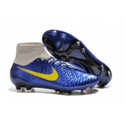 Nike 2015 Scarpini da Calcio Terreni Duri Magista Obra FG ACC Blu Giallo Grigio