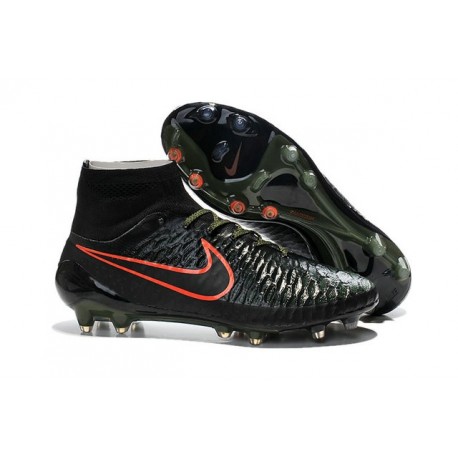 Nike 2015 Scarpini da Calcio Terreni Duri Magista Obra FG ACC Nero Verde Rosso