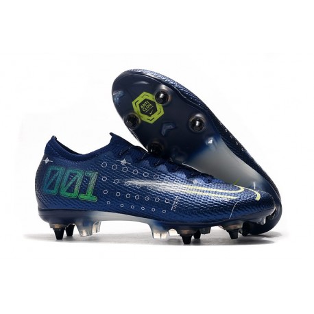 Nike Mercurial Vapor 13 Elite SG PRO Anti-Clog Blu Void Volt Bianco