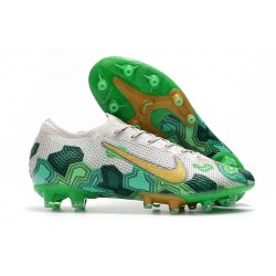 Scarpa Nike Mercurial Vapor XIII Elite AG-PRO Mbappe Bianco Verde Oro