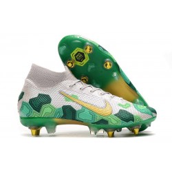 Nike Mercurial Superfly 7 Elite SG PRO Anti-Clog Mbappe Grigio Verde Oro