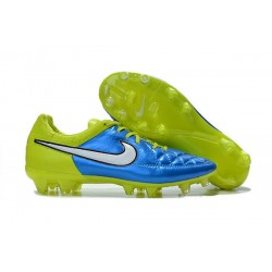 Scarpini Calcio Nike Tiempo Legend V FG Uomo Blu Giallo Bianco