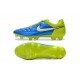 Scarpini Calcio Nike Tiempo Legend V FG Uomo Blu Giallo Bianco