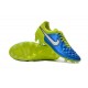 Scarpini Calcio Nike Tiempo Legend V FG Uomo Blu Giallo Bianco