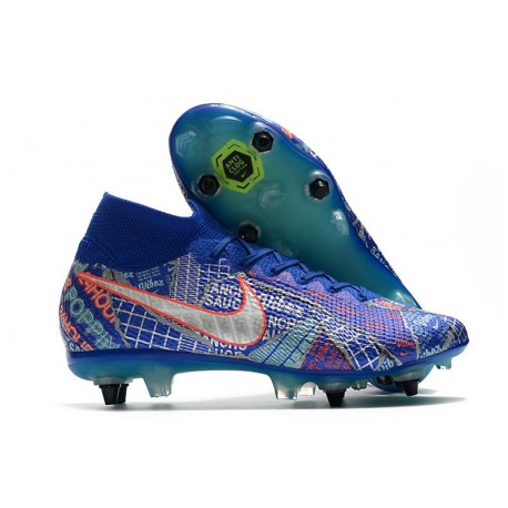 Nike Mercurial Superfly 7 Elite SG Sancho Blu Racer Bianco Verde Aurora