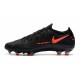 Scarpa Nuovo Nike Phantom GT Elite FG Nero Rosso Cile Grigio Scuro