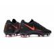 Scarpa Nuovo Nike Phantom GT Elite FG Nero Rosso Cile Grigio Scuro