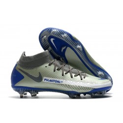 Nike Phantom GT Elite DF FG Nuovo Scarpa Argento Blu