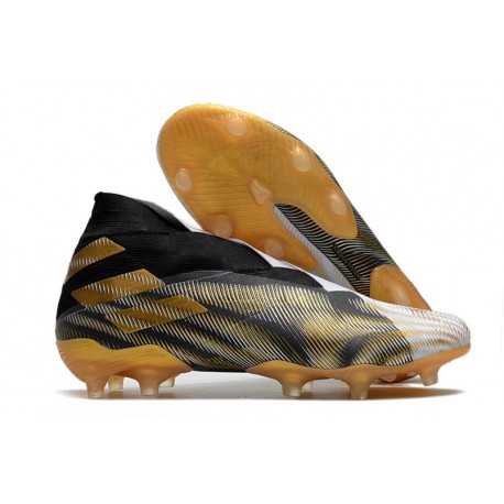 Scarpa Nuovo adidas Nemeziz 19+ FG Bianco Nero Oro