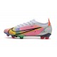 Nike Mercurial Vapor 14 Elite FG Bianco Argento Metallico Uvetta Scuro