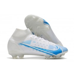 Nike Mercurial Superfly 8 Elite FG Bianco Blu