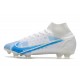 Nike Mercurial Superfly 8 Elite FG Bianco Blu