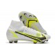 Scarpe Nike Mercurial Superfly VIII Elite FG Bianco Nero Metallic Argento Volt