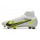 Scarpe Nike Mercurial Superfly VIII Elite FG Bianco Nero Metallic Argento Volt