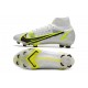 Scarpe Nike Mercurial Superfly VIII Elite FG Bianco Nero Metallic Argento Volt