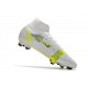 Scarpe Nike Mercurial Superfly VIII Elite FG Bianco Nero Metallic Argento Volt