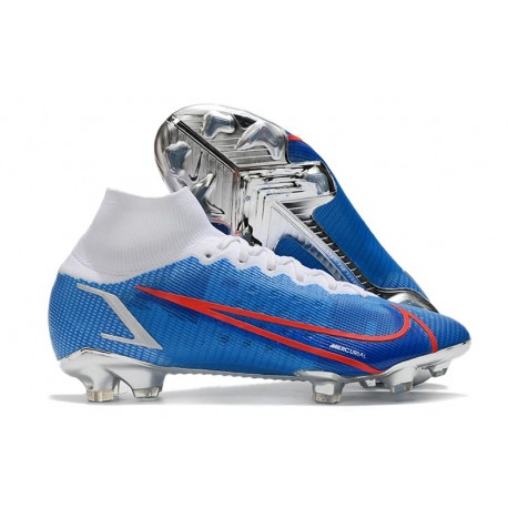 Scarpe Nike Mercurial Superfly VIII Elite FG Blu Bianco Rosso