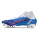 Scarpe Nike Mercurial Superfly VIII Elite FG Blu Bianco Rosso