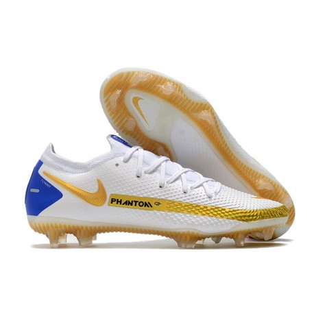 Scarpa Nike Phantom GT Elite FG Uomo Bianco Blu Oro