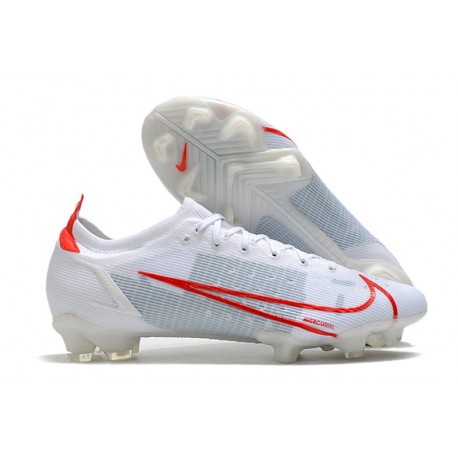 Scarpe Nuovo Nike Mercurial Vapor 14 Elite FG Bianco Rosso