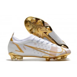 Scarpe Nuovo Nike Mercurial Vapor 14 Elite FG Bianco Oro