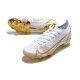 Scarpe Nuovo Nike Mercurial Vapor 14 Elite FG Bianco Oro