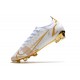 Scarpe Nuovo Nike Mercurial Vapor 14 Elite FG Bianco Oro