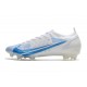 Scarpe Nuovo Nike Mercurial Vapor 14 Elite FG Bianco Blu