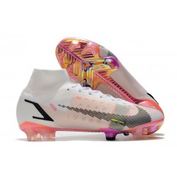 Nike Mercurial Superfly 8 Elite FG Bianco Nero Cremisi Vivace Rosa Blast