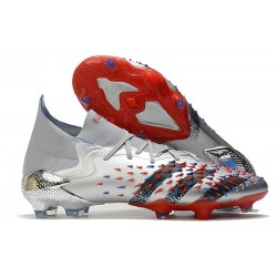 adidas Predator Freak.1 FG Nuovo Argento Metallico Nero Core Scarlatto