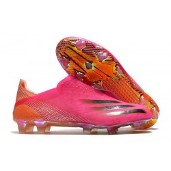 Scarpa da Calcio adidas X Ghosted + FG Rosa Shock Nero Core Arancione Acceso