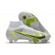 Nike Mercurial Superfly VIII Elite SG-PRO AC Bianco Nero Metallic Argento Volt