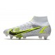 Nike Mercurial Superfly VIII Elite SG-PRO AC Bianco Nero Metallic Argento Volt