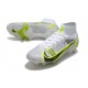 Nike Mercurial Superfly VIII Elite SG-PRO AC Bianco Nero Metallic Argento Volt