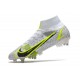 Nike Mercurial Superfly VIII Elite SG-PRO AC Bianco Nero Metallic Argento Volt