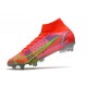 Nike Mercurial Superfly VIII Elite SG-PRO AC Cremisi Vivace Argento Metallico