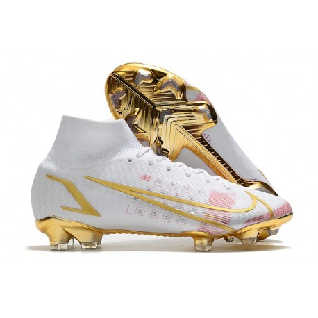 Nike Mercurial Superfly 8 Elite FG Bianco Rosa Oro