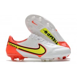 Scarpa Nike Tiempo Legend 9 Elite FG Bianco Volt Cremisi Vivace