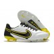 Scarpa Nike Tiempo Legend 9 Elite FG Bianco Fumo Scuro Grigio Nero Giallo