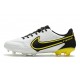 Scarpa Nike Tiempo Legend 9 Elite FG Bianco Fumo Scuro Grigio Nero Giallo