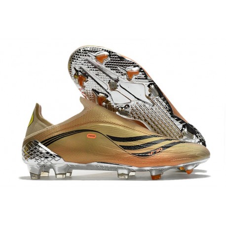 Scarpe da Calcio adidas X Speedflow+ FG Tech Metallic Nero Core Intense Arancione